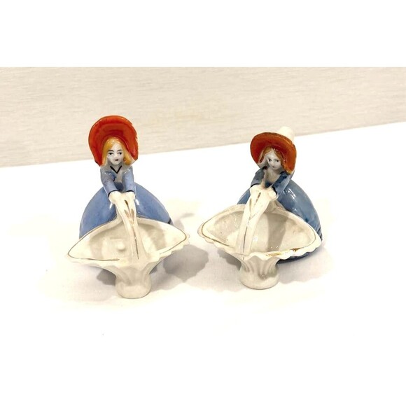 Other - Cottagecore Vintage Made in Japan Porcelain Colonial Lady Individual Salt Cellar